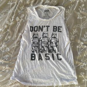 Small white Star Wars crew neck tank top